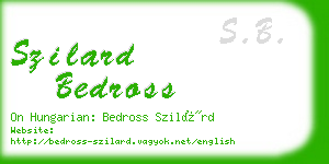 szilard bedross business card